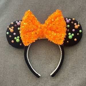 Sparkling Orange Bow Kids Costume Headband